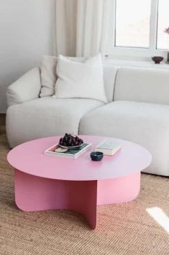 Table basse ronde en acier rose 90x35cm Miro - Metallbude