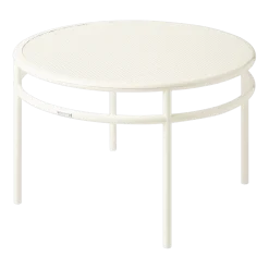 Table basse ronde en acier tressé banc perlé T37 - Tolix
