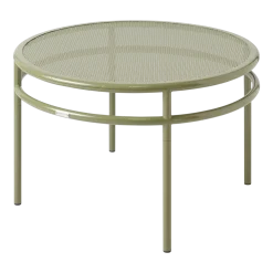Table basse ronde en acier tressé vert jonc T37 - Tolix