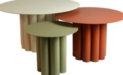 Table basse ronde en acier vert argile 40 x 34 cm Octave - Resistub