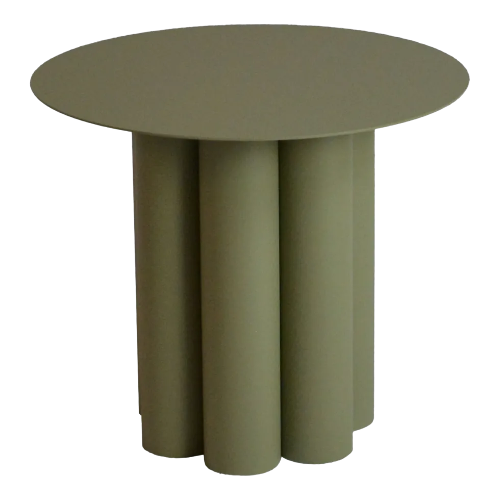 Table basse ronde en acier vert argile 40 x 34 cm Octave - Resistub
