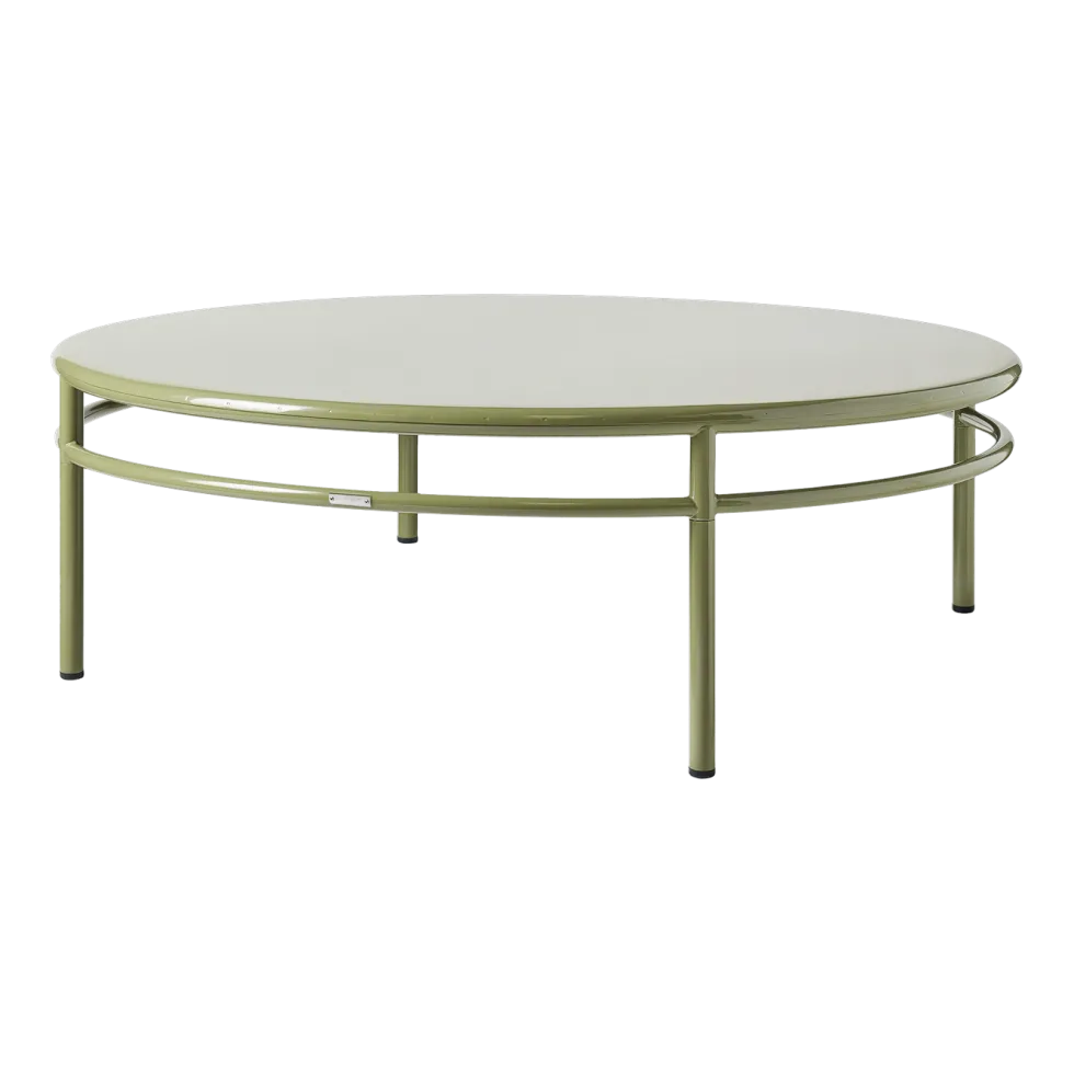 Table basse ronde en acier vert jonc 140cm T37 - Tolix