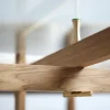 Table basse ronde en bois de chêne et verre 88cm - Moebe