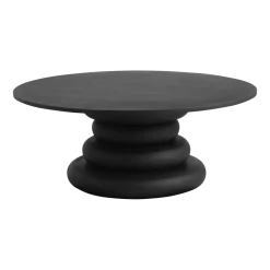 Table basse ronde en bois noir 110x45cm Yalu - Nordal