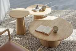 Table basse ronde en chêne massif 80x33cm Mushroom - Gazzda