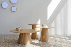 Table basse ronde en chêne massif 80x33cm Mushroom - Gazzda