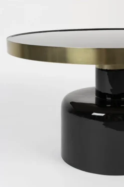 Table basse ronde en enamel noir 60x35cm Glam - Zuiver