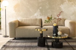 Table basse ronde en enamel noir 60x35cm Glam - Zuiver