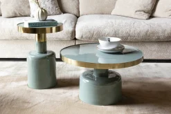 Table basse ronde en enamel verte 60x35cm Glam - Zuiver