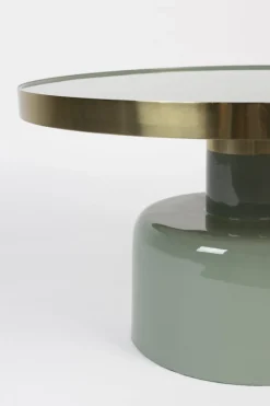 Table basse ronde en enamel verte 60x35cm Glam - Zuiver