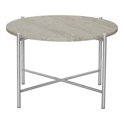 Table basse ronde en marbre beige et acier inoxydable 60 cm - HANDVÄRK