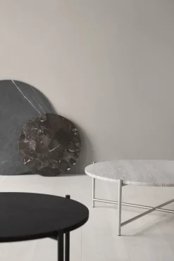 Table basse ronde en marbre beige et acier inoxydable 60 cm - HANDVÄRK