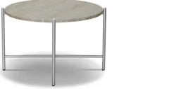 Table basse ronde en marbre beige et acier inoxydable 60 cm - HANDVÄRK
