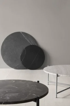 Table basse ronde en marbre beige et acier inoxydable 60 cm - HANDVÄRK