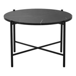 Table basse ronde en marbre et acier noir 60 cm - HANDVÄRK