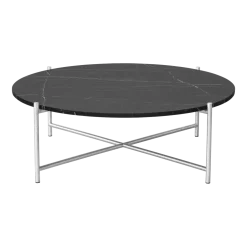 Table basse ronde en marbre noir et acier inoxydable 90 cm - HANDVÄRK