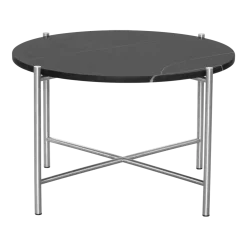 Table basse ronde en marbre noir et acier inoxydable 60 cm - HANDVÄRK