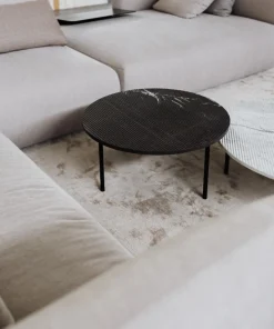 Table basse ronde en marbre rainuré pietra grey 70cm Gruff - Un'common
