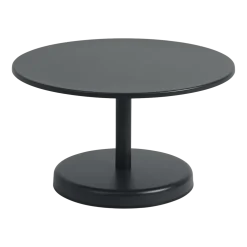 Table basse ronde en métal anthracite 70x40cm Linear - Muuto