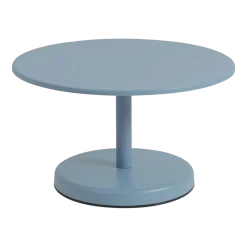 Table basse ronde en métal bleu ciel 70x40cm Linear - Muuto