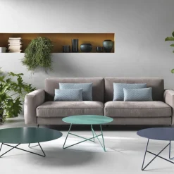 Table basse ronde en métal bleu marine 96x61x50cm Ermione 50 - MEME DESIGN