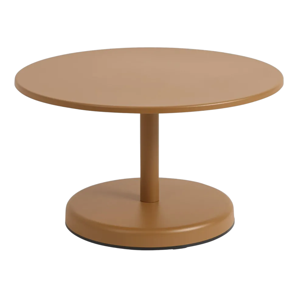 Table basse ronde en métal orange 70x40cm Linear - Muuto