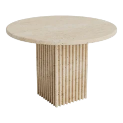 Table basse ronde en travertin beige Soho - Norr11
