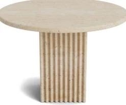 Table basse ronde en travertin beige Soho - Norr11