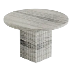 Table basse ronde en travertin silver Soho - Norr11