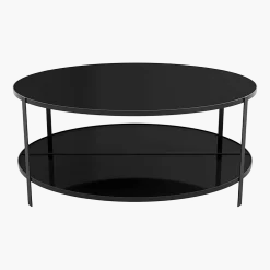 Table basse ronde en verre et acier 90 cm Fumi - AYTM