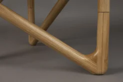 Table basse ronde en verre et bois de chêne 80x40cm Naia - Dutchbone