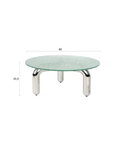 Table basse ronde en verre trempé et acier chromé 80cm Marly - Dutchbone