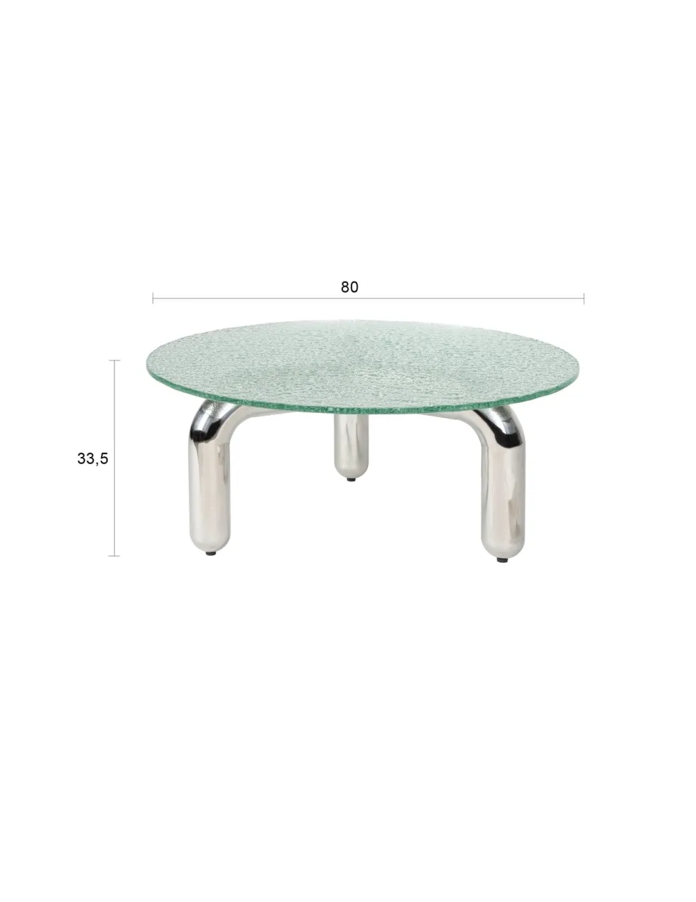 Table basse ronde en verre trempé et acier chromé 80cm Marly - Dutchbone