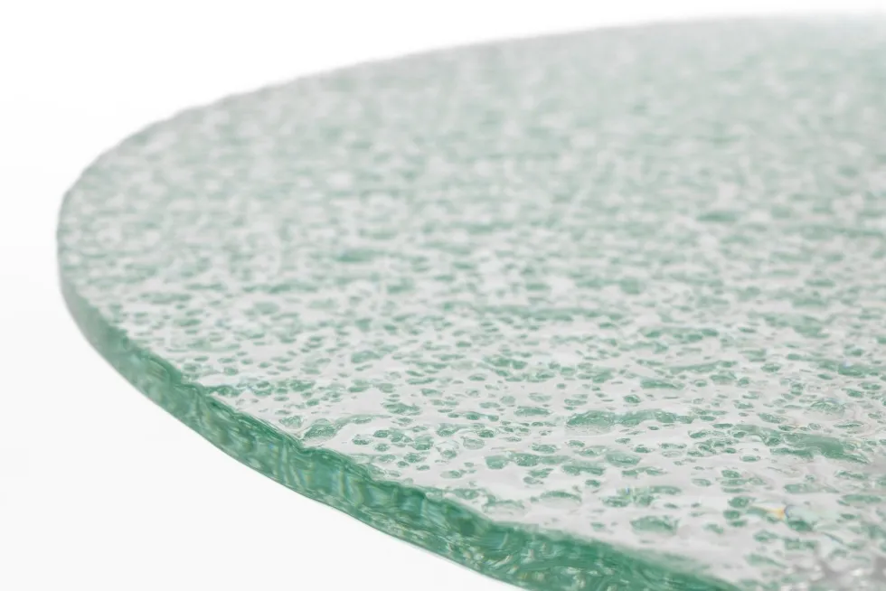 Table basse ronde en verre trempé et acier chromé 80cm Marly - Dutchbone