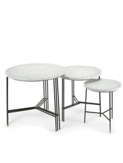 Table basse ronde noire et grise 50 cm Terrazzo - Serax