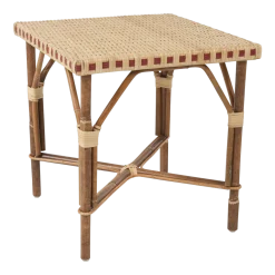 Table basse structure en rotin filets en résine rouge 52 x 49 x 49 Bagatelle - KOK