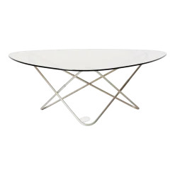 Table basse structure inox et verre fumé AO - Airborne