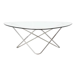 Table basse structure inox et verre transparent AO - Airborne