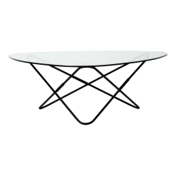 Table basse structure noire et verre transparent AO - Airborne