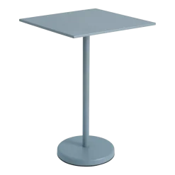Table carrée d'extérieur en acier bleu ciel 70 x 70 x 105 cm Linear - Muuto