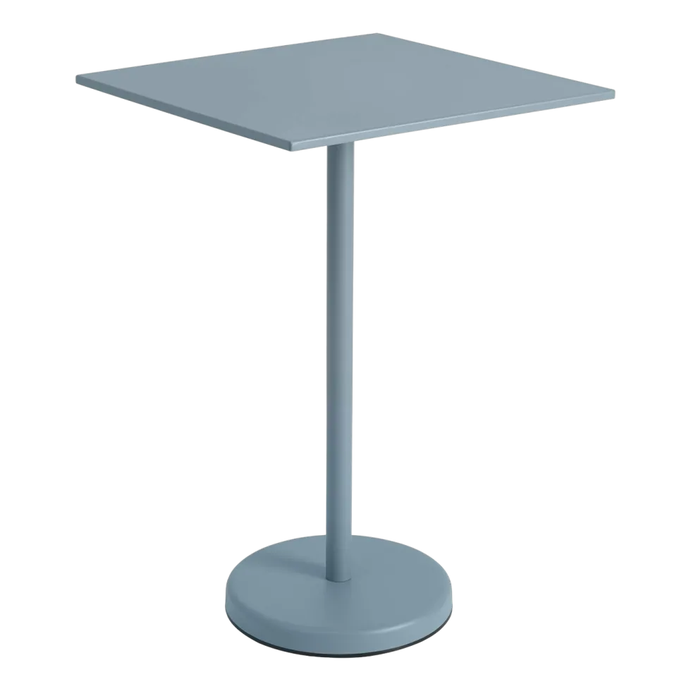 Table carrée d'extérieur en acier bleu ciel 70 x 70 x 105 cm Linear - Muuto