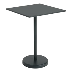 Table carrée d'extérieur en acier noir 70 x 70 x 95 cm Linear - Muuto