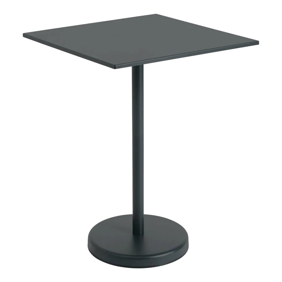 Table carrée d'extérieur en acier noir 70 x 70 x 95 cm Linear - Muuto