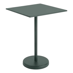 Table carrée d'extérieur en acier vert foncé 70 x 70 x 95 cm Linear - Muuto