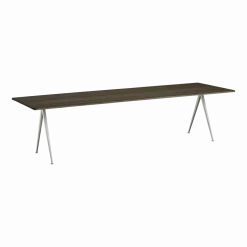Table 300 cm en chêne solide fumé et acier beige Pyramid 02 - HAY