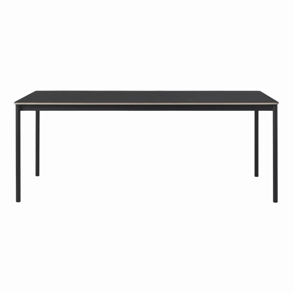 Table 140 cm noire et bois piétement noir Base - Muuto