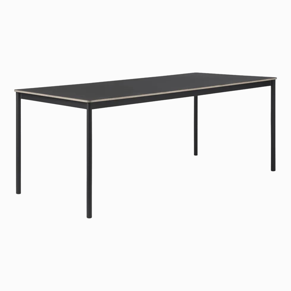 Table 250 cm noir et bois piétement noir Base - Muuto