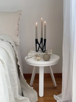 Table d'appoint blanche 42 cm Batea - Woodendot