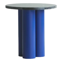 Table d'appoint bleue et plateau nero marquina 40 x 40 cm Dit - Normann Copenhagen