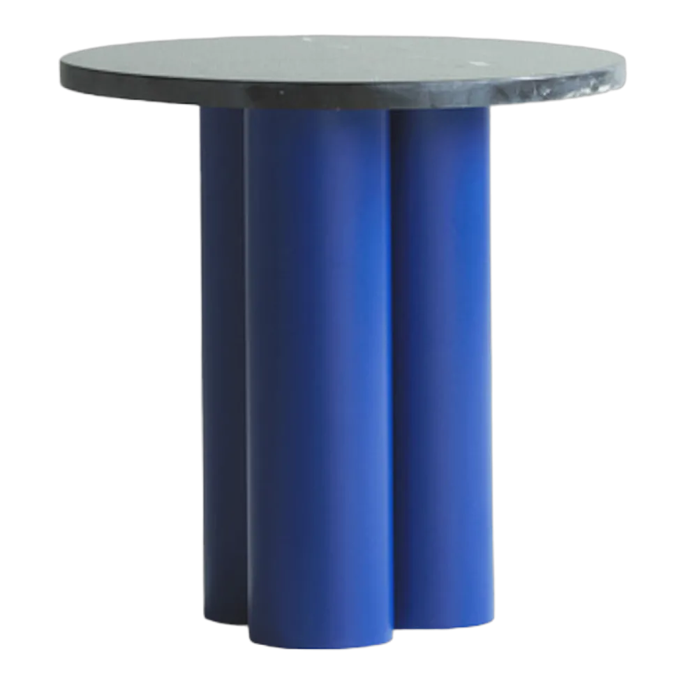 Table d'appoint bleue et plateau nero marquina 40 x 40 cm Dit - Normann Copenhagen